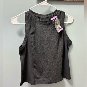 Member's Mark Women's Soft Ribbed Cropped Tank Top Dark Gray Heather Size small